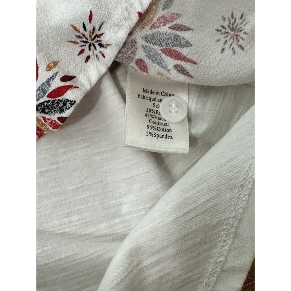 Porridge Anthropologie Multicolored 3/4 Sleeve Top Size Large - Picture 4 of 7